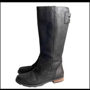 Sorel Emelie Tall Black Leather Boots